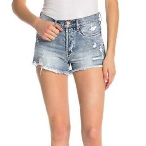 BLANKNYC High-rise distressed denim shorts